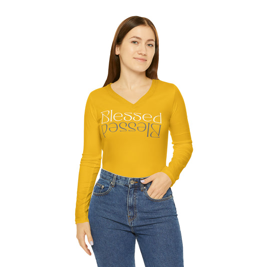 Women's Long Sleeve V-neck Shirt (AOP)