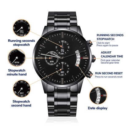 Customized Black Chronograph Watch