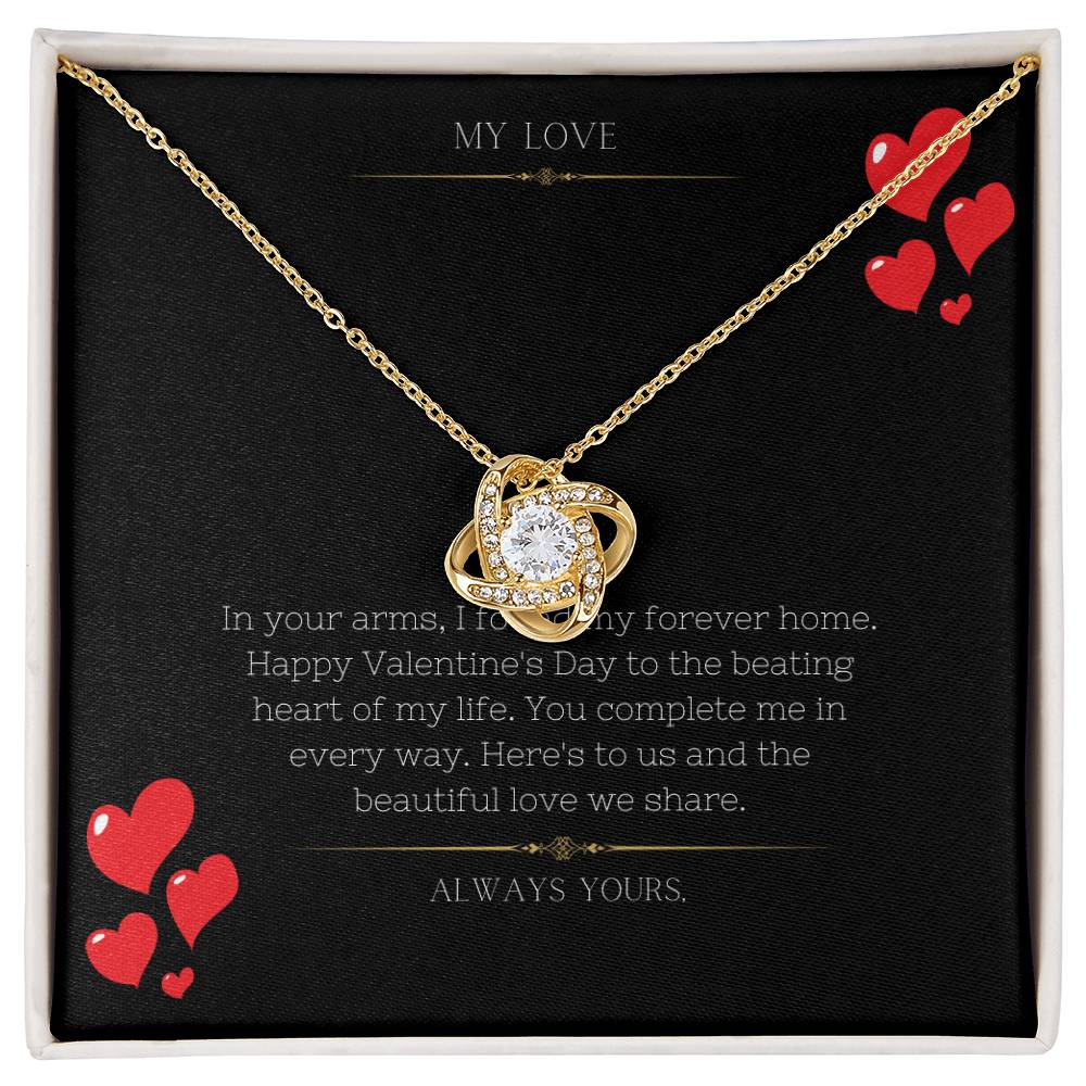 Personalized Love Knot Necklace (Yellow & White Gold Variants)