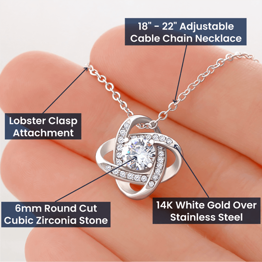 Personalized Love Knot Necklace (Yellow & White Gold Variants)